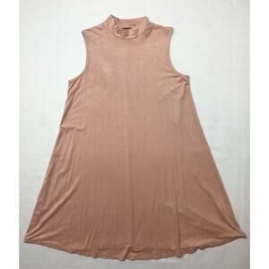Kristin Nicole Shift Dress Women Small Dusty Pink Faux Suede Tunic Lagenlook